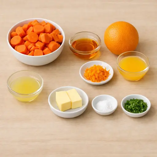 Ingredients for Honey Citrus Glazed Carrots