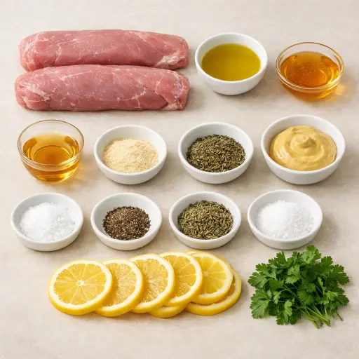 Ingredients for Honey Dijon Roasted Pork Tenderloin with Herbs