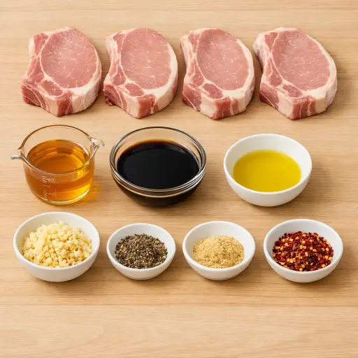 Ingredients for Honey Garlic Baked Pork Chops