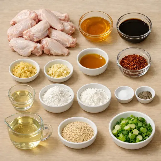 Ingredients for Honey-Ginger Korean Chicken Wings