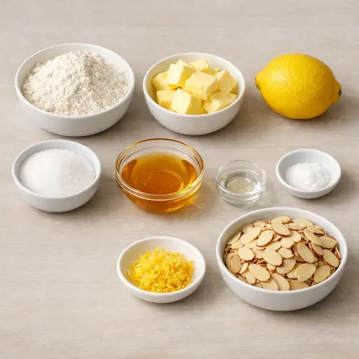 Ingredients for Honey-Glazed Almond Cookies