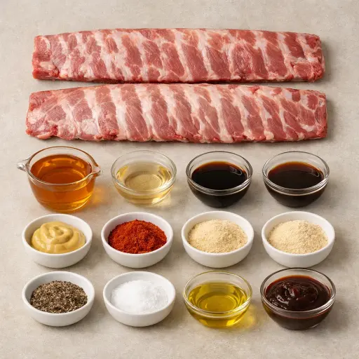 Ingredients for Honey Glazed Baby Back Ribs
