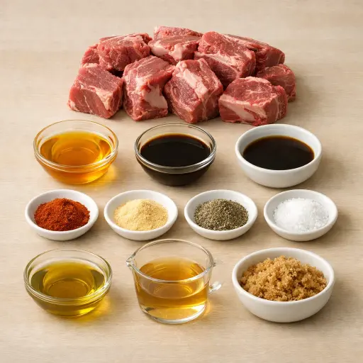 Ingredients for Honey Glazed Boneless Beef Ribs