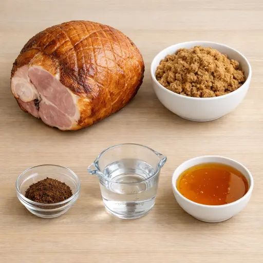 Ingredients for Honey-Glazed Crockpot Ham
