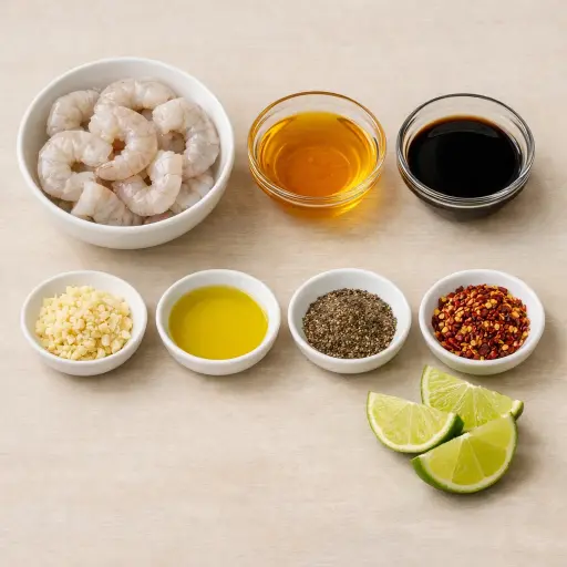 Ingredients for Honey Glazed Grilled Shrimp