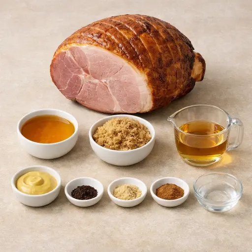 Ingredients for Honey-Glazed Ham