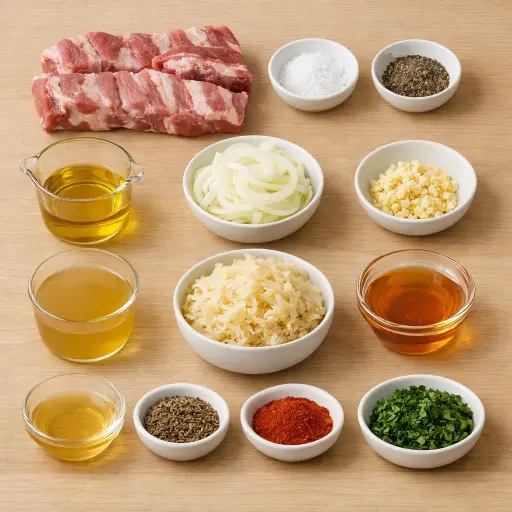 Ingredients for Honey-Glazed Sauerkraut and Ribs