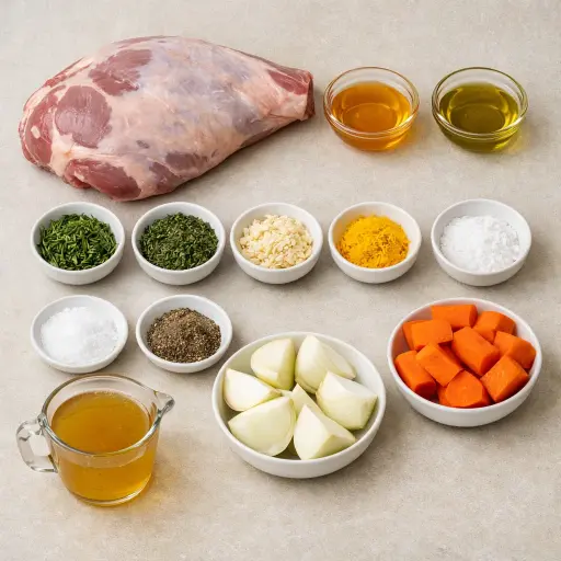 Ingredients for Honey Herb Roast Leg of Lamb