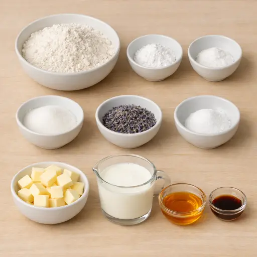 Ingredients for Honey Lavender Biscuit Bliss