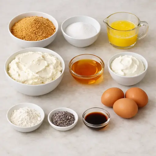 Ingredients for Honey Lavender Cheesecake
