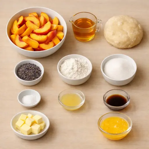 Ingredients for Honey Lavender Peach Pie
