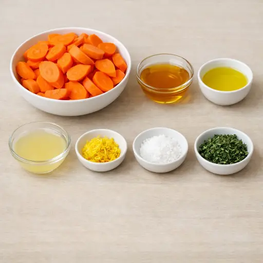 Ingredients for Honey-Lemon Glazed Carrots