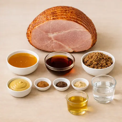 Ingredients for Honey Maple Crockpot Ham