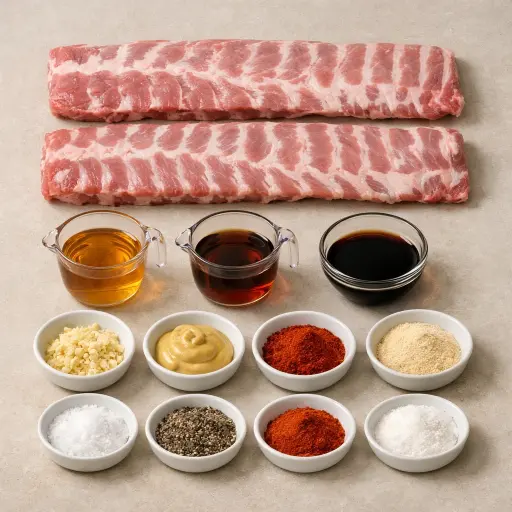 Ingredients for Honey Maple Glazed Baby Back Ribs