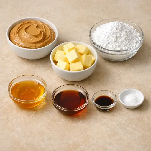 Ingredients for Honey Maple Peanut Butter Fudge