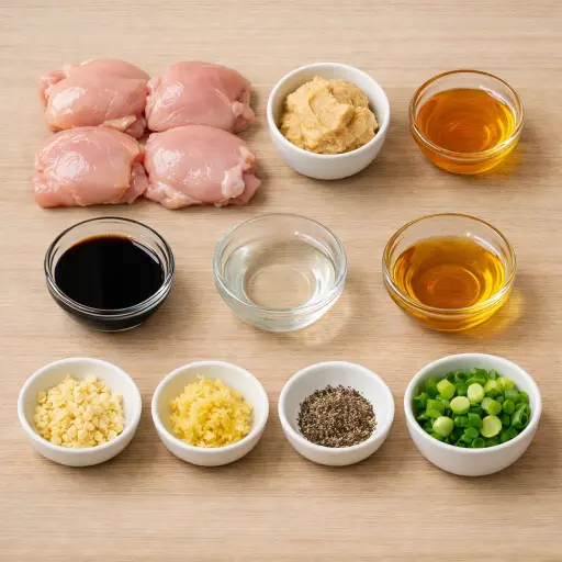 Ingredients for Honey Miso Grilled Chicken