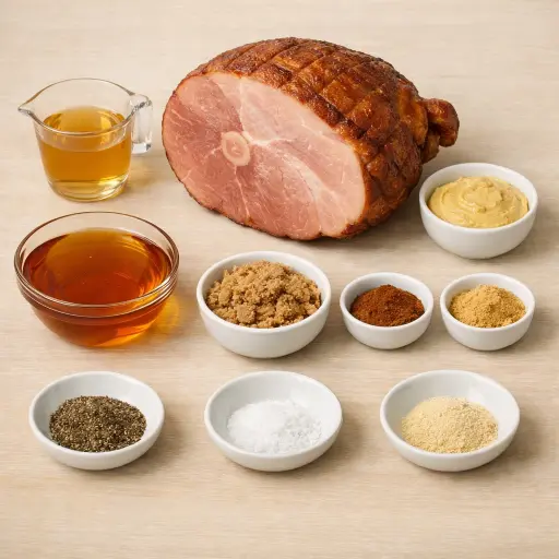 Ingredients for Honey Mustard Baked Ham