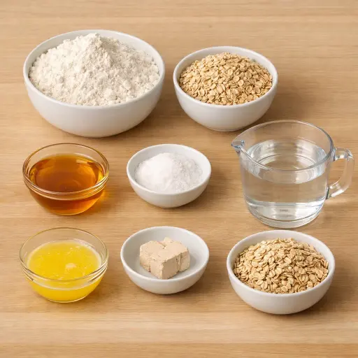 Ingredients for Honey Oat Fresh Yeast Bread