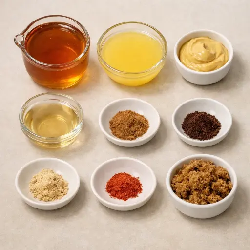 Ingredients for Honey Pineapple Mustard Ham Glaze