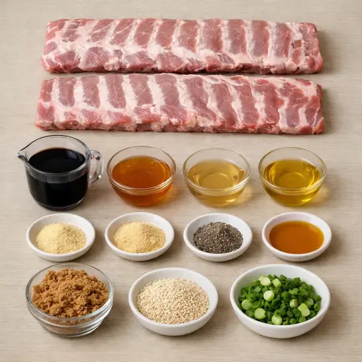 Ingredients for Honey Soy Glazed Pork Ribs
