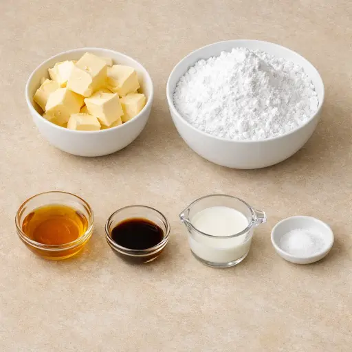 Ingredients for Honey Vanilla Buttercream Frosting