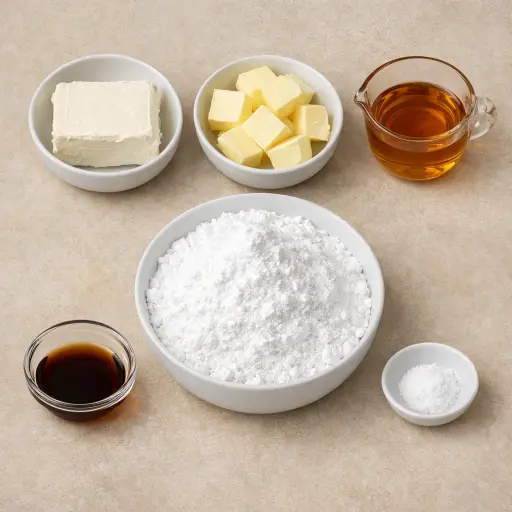 Ingredients for Honey Vanilla Cream Cheese Frosting