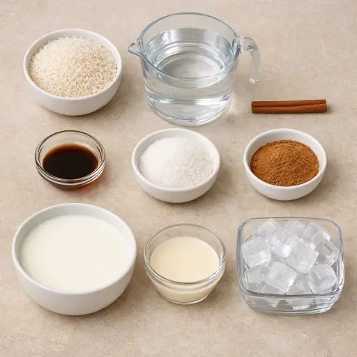 Ingredients for Horchata de Arroz