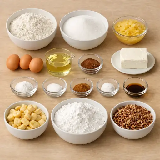Ingredients for Hummingbird Cake
