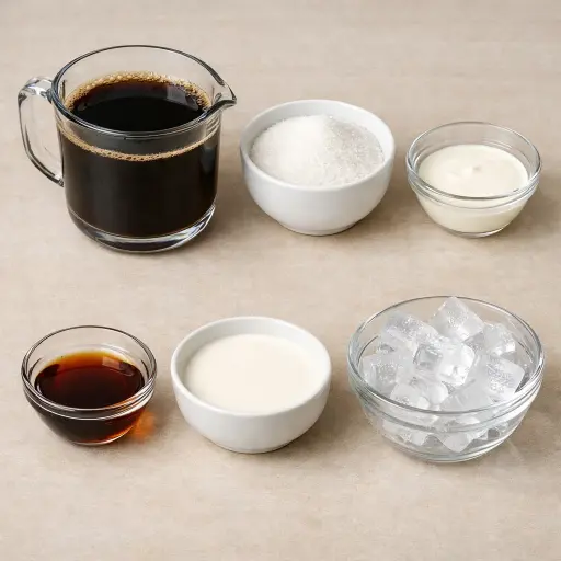 Ingredients for Iced Coffee Granita