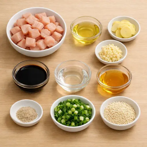 Ingredients for Imperial Chinese Ginger Chicken