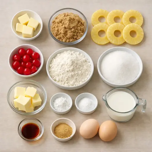 Ingredients for Inverted Pineapple Delight