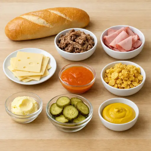 Ingredients for Island Fusion Cuban Sandwich