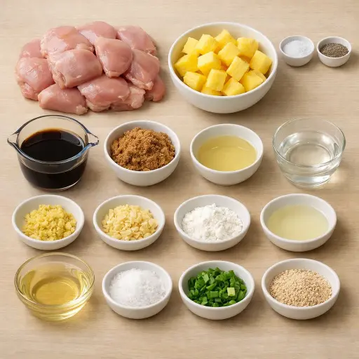 Ingredients for Island-Style Pineapple Chicken