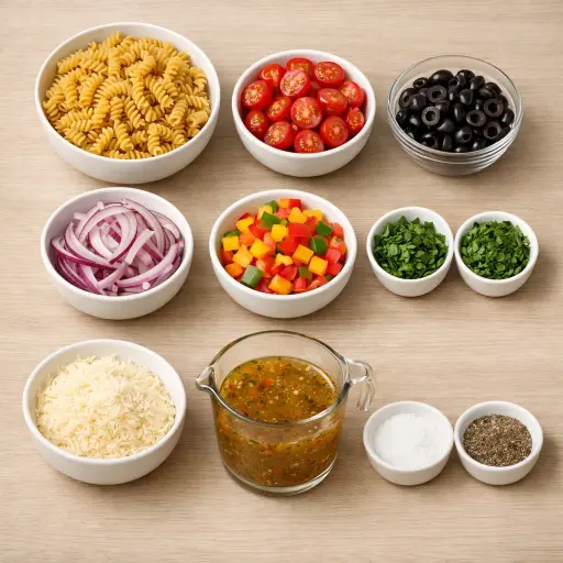 Ingredients for Italian Herb Pasta Salad
