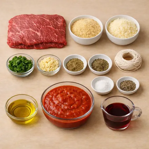 Ingredients for Italian Herb-Stuffed Braciole