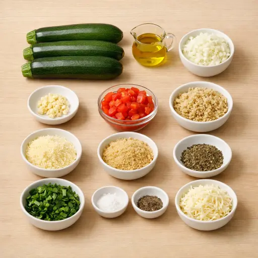 Ingredients for Italian Herb Stuffed Zucchini