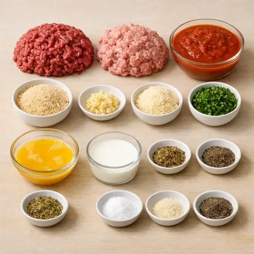 Ingredients for Italian Heritage Meatballs