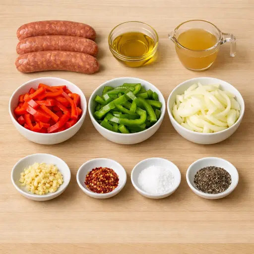 Ingredients for Italian Sausage and Peppers