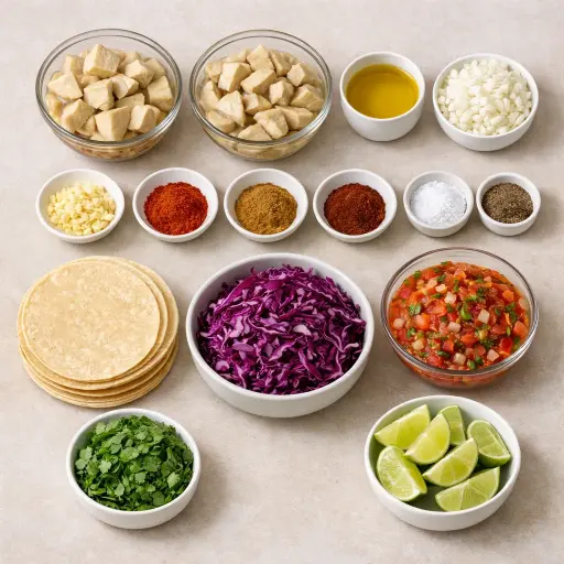 Ingredients for Jackfruit Pulled 'Pork' Tacos