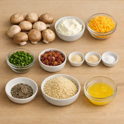 Ingredients for Jalapeno Popper Stuffed Mushrooms