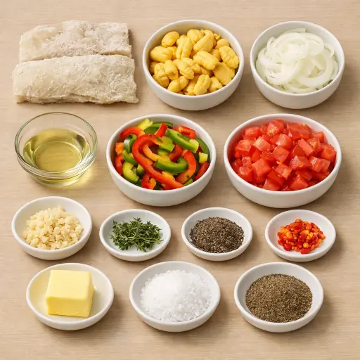 Ingredients for Jamaican Ackee and Saltfish