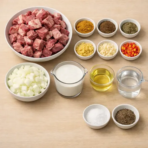 Ingredients for Jamaican Goat Curry