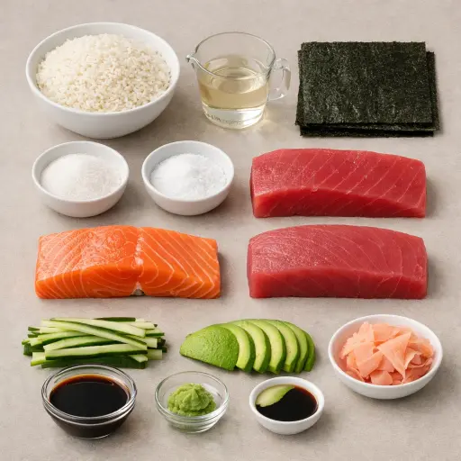 Ingredients for Japanese Sushi