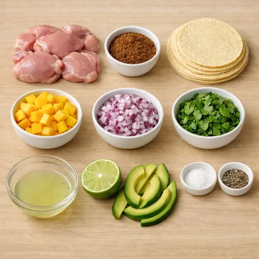 Ingredients for Jerk Chicken Tacos