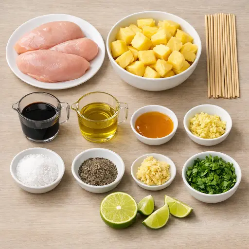 Ingredients for June: Grilled Pineapple Chicken Skewers
