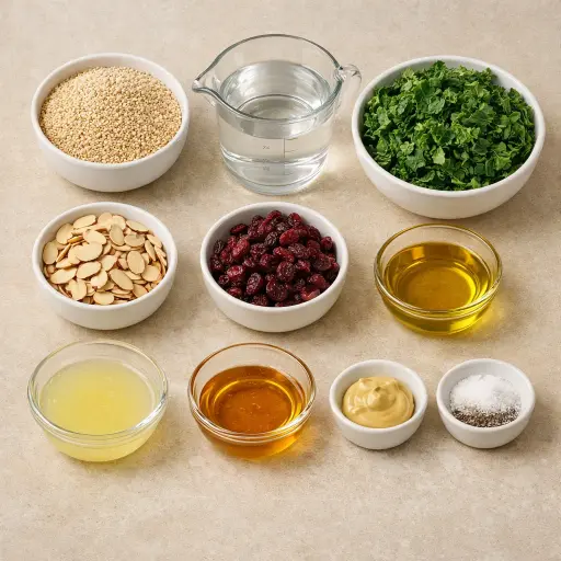 Ingredients for Kale and Quinoa Salad