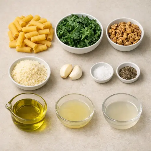 Ingredients for Kale Pesto Pasta