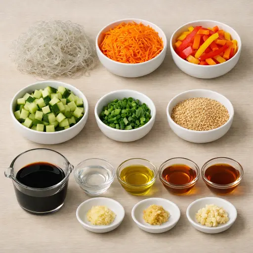 Ingredients for Kelp Noodle Salad