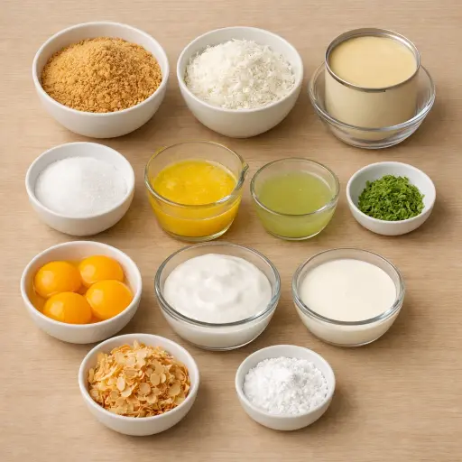 Ingredients for Key Lime Coconut Dream Pie