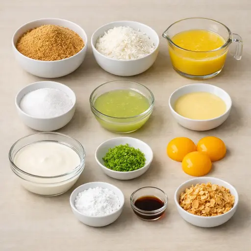 Ingredients for Key Lime Coconut Pie